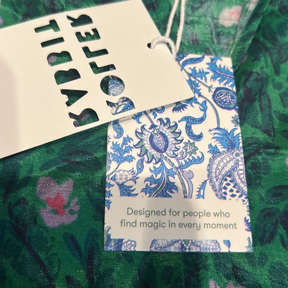 NWT ROLLER RABBIT green floral viscose top - Picture 5 of 9